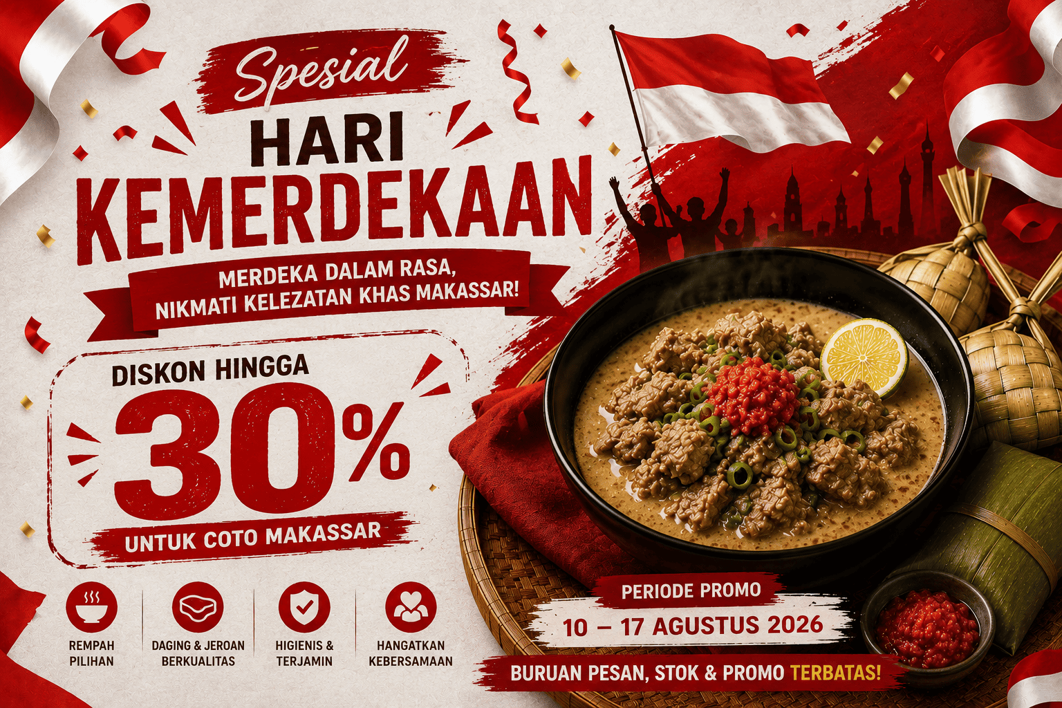 Promo Hari Kemerdekaan, Diskon Hingga 30%