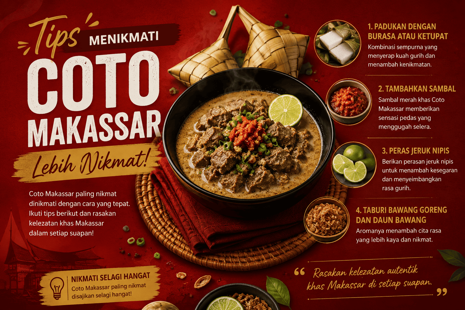 Tips Menikmati Coto Makassar Lebih Nikmat